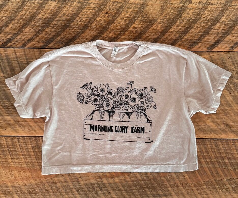Morning Glory Farm “Flours” Boxy Faded Bone T-Shirt