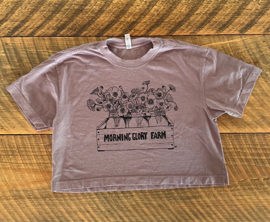 Morning Glory Farm “Flours” Boxy Smoky Violet T-Shirt