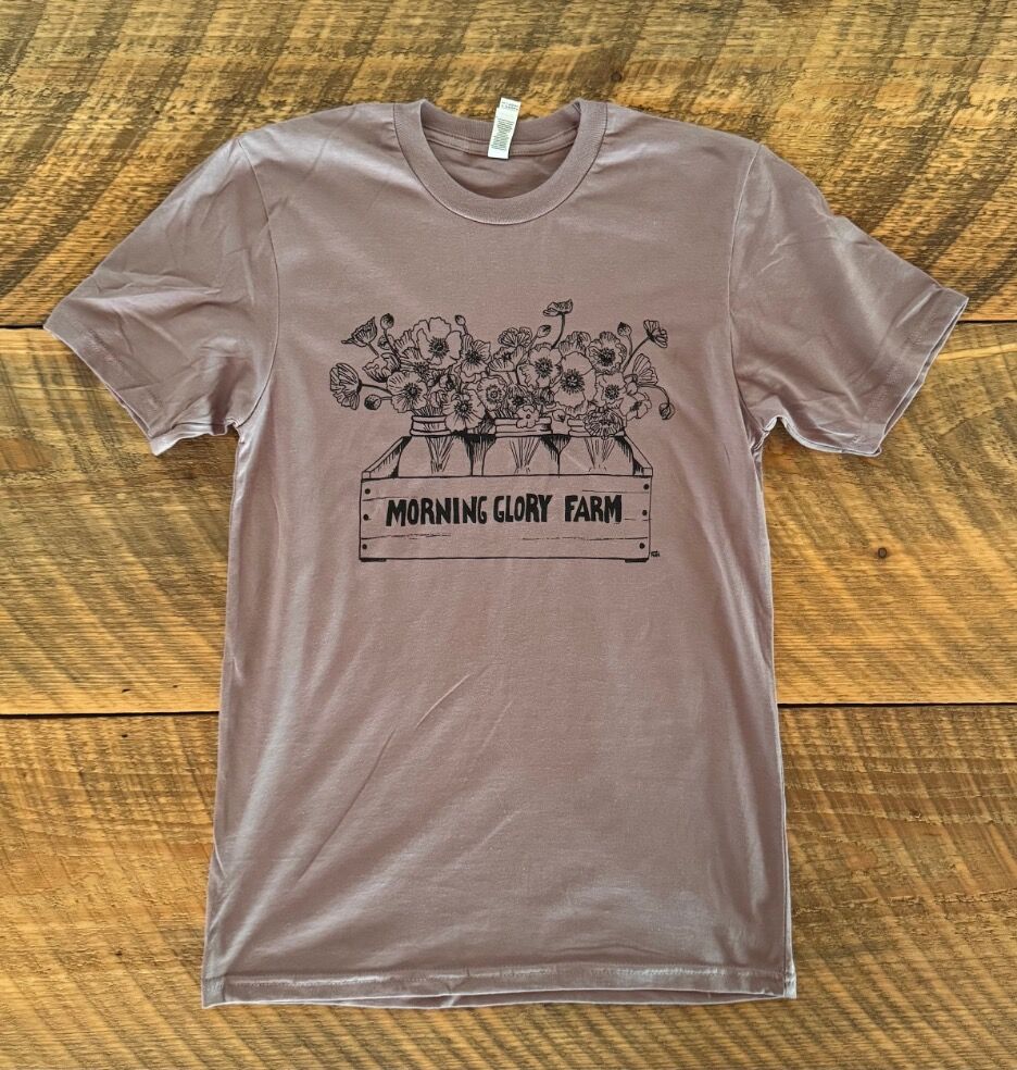 Morning Glory Farm “Flours” Smokey Violet Unisex T-Shirt